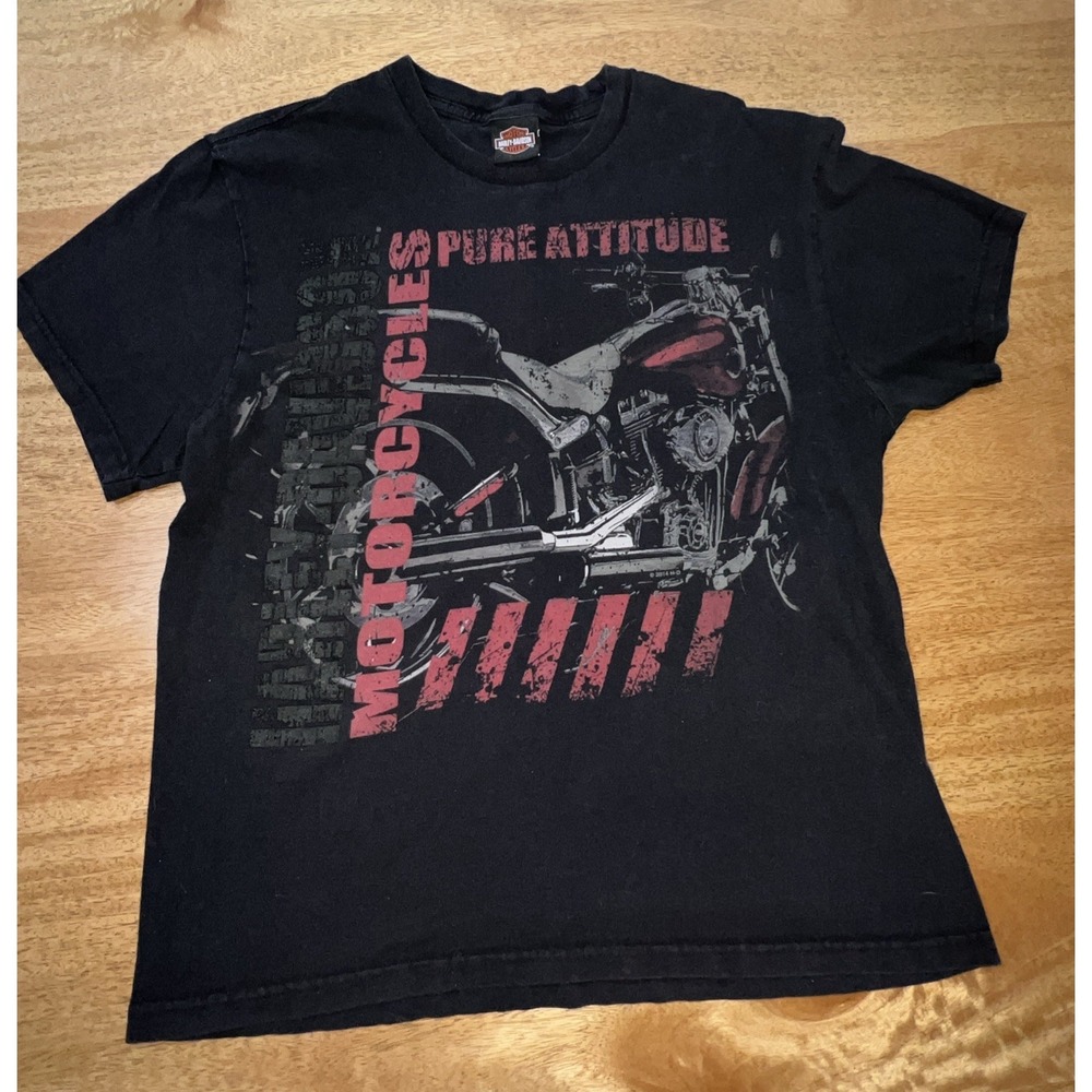 Harley Davidson T-shirt M/L Black Double Sided Graphic Fond du Lac, Wisconsin‎